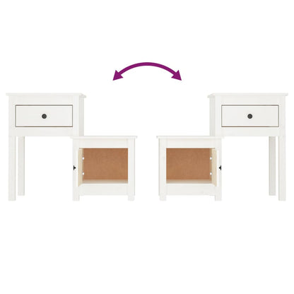 vidaXL Nachttisch Weiß 79,5x38x65,5 cm Massivholz Kiefer
