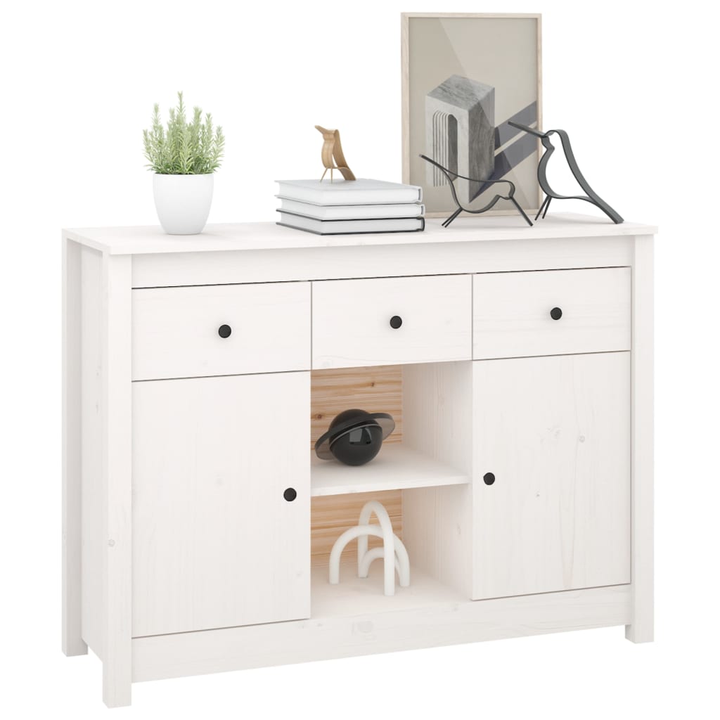 vidaXL Bahut blanc 100x35x74,5 cm Bois de pin massif