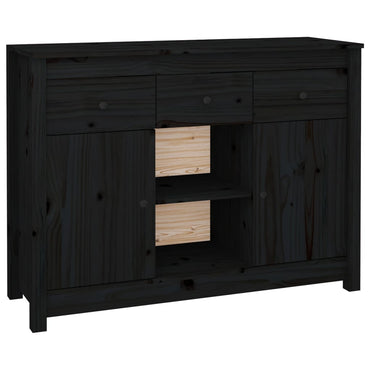 vidaXL Buffet noir 100x35x74,5 cm Bois de pin massif