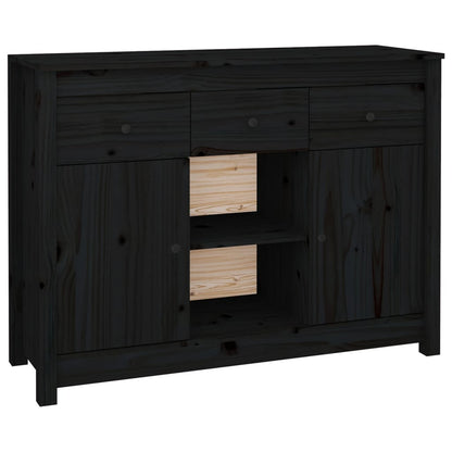 vidaXL Buffet noir 100x35x74,5 cm Bois de pin massif
