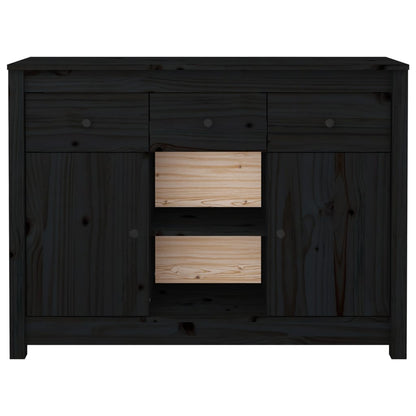 vidaXL Buffet noir 100x35x74,5 cm Bois de pin massif