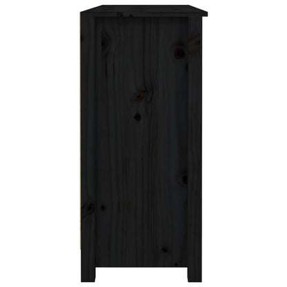vidaXL Buffet noir 100x35x74,5 cm Bois de pin massif