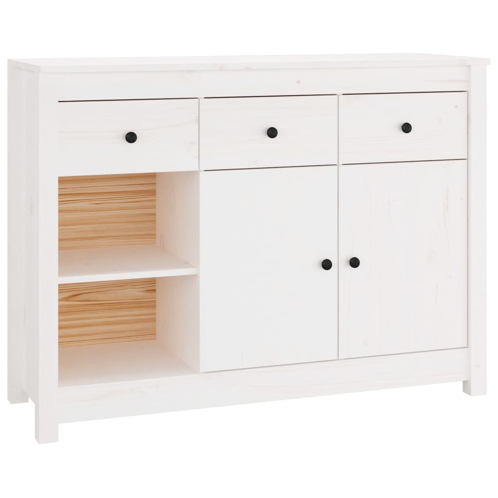 vidaXL Buffet blanc 100x35x74 cm Bois de pin massif