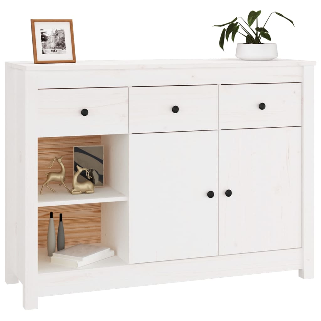 vidaXL Buffet blanc 100x35x74 cm Bois de pin massif