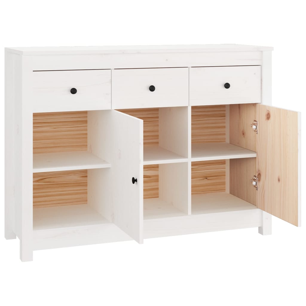 vidaXL Buffet blanc 100x35x74 cm Bois de pin massif