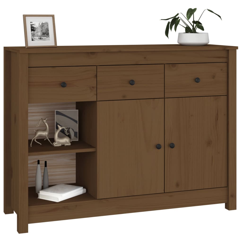 vidaXL Buffet marron miel 100x35x74 cm en pin massif