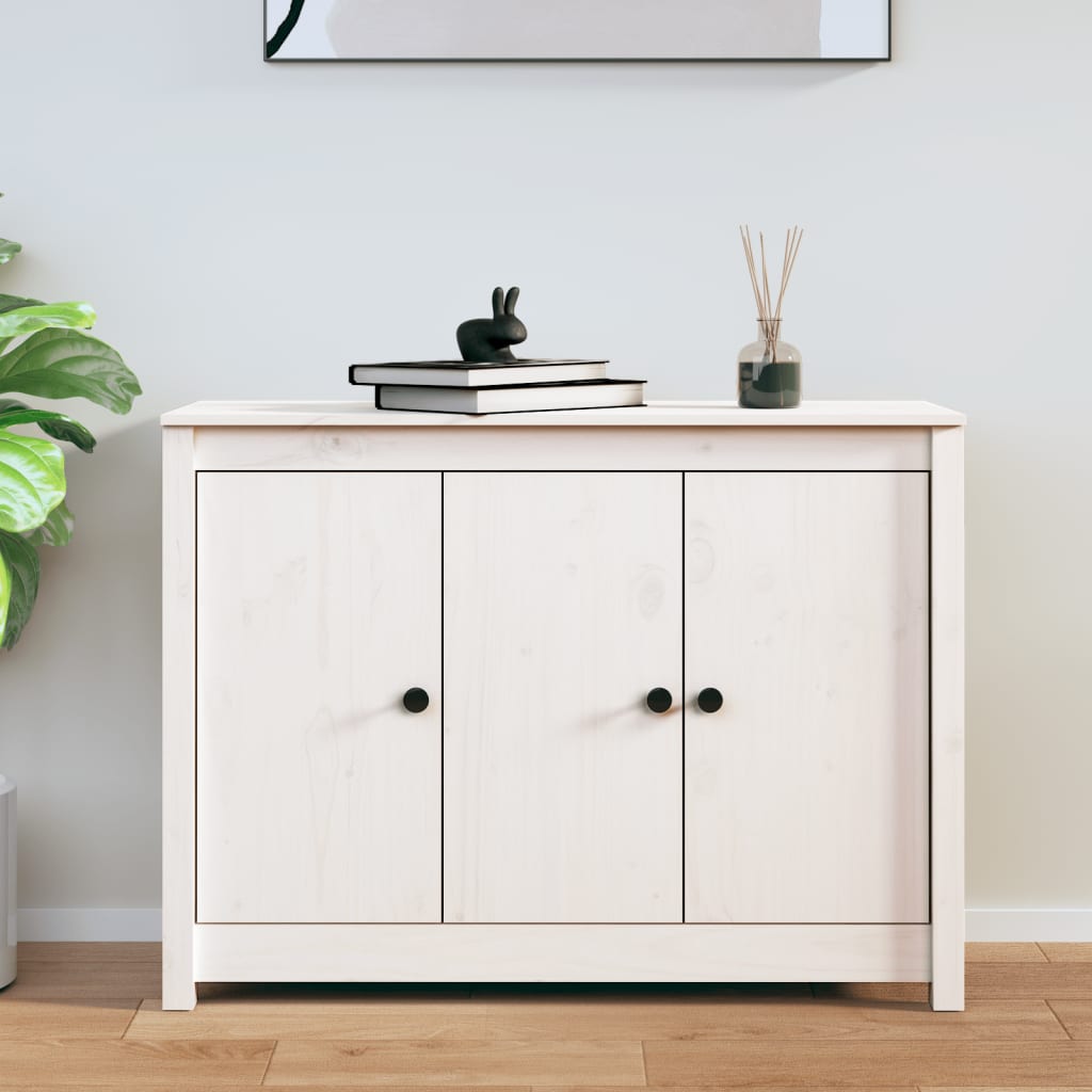 vidaXL Buffet blanc 100x35x74 cm Bois de pin massif