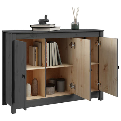vidaXL Buffet gris 100x35x74 cm Bois de pin massif
