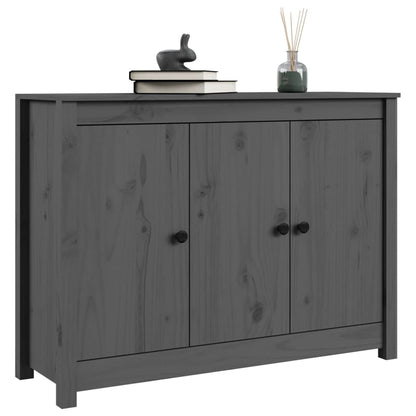 vidaXL Buffet gris 100x35x74 cm Bois de pin massif
