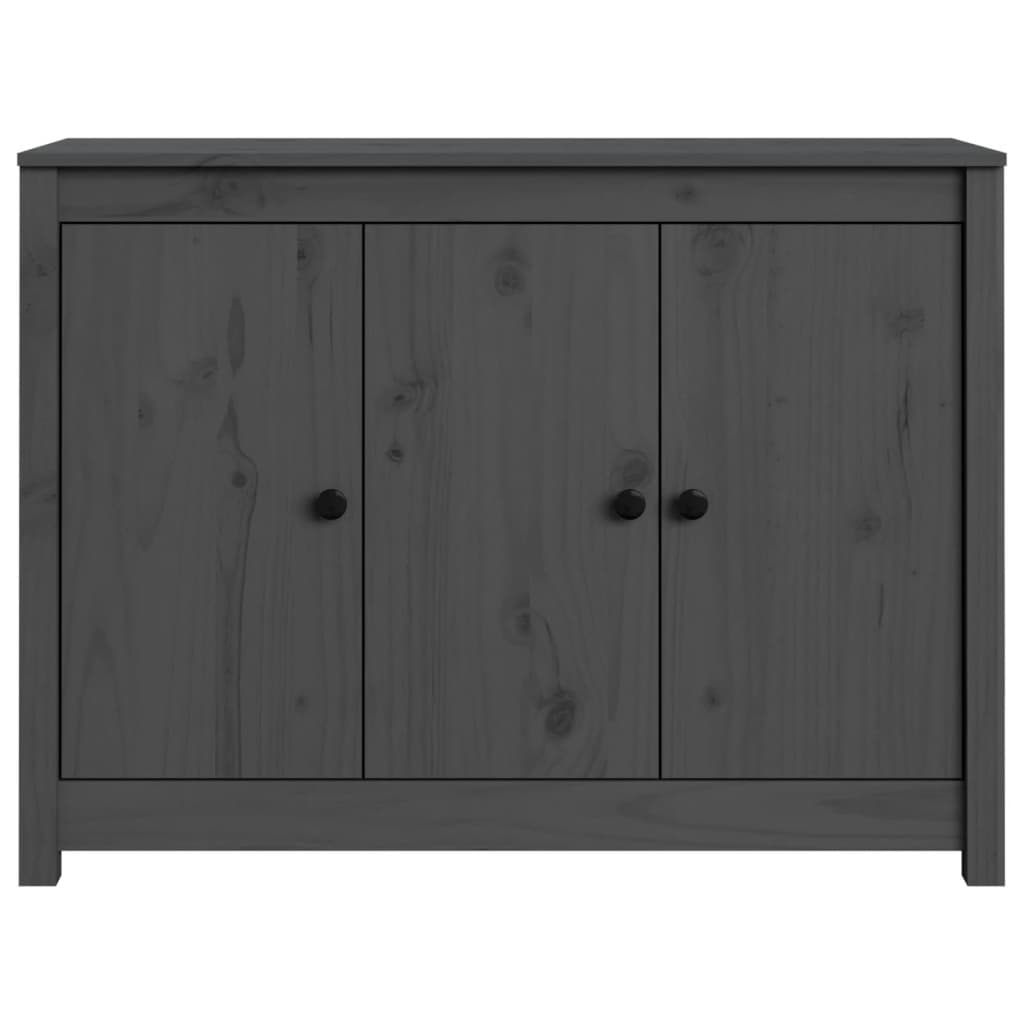 vidaXL Buffet gris 100x35x74 cm Bois de pin massif