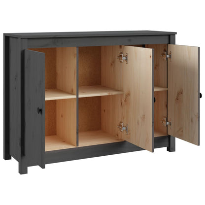 vidaXL Buffet gris 100x35x74 cm Bois de pin massif