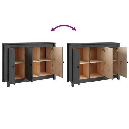 vidaXL Buffet gris 100x35x74 cm Bois de pin massif