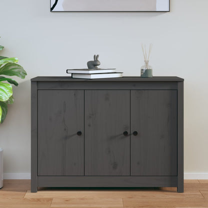 vidaXL Buffet gris 100x35x74 cm Bois de pin massif
