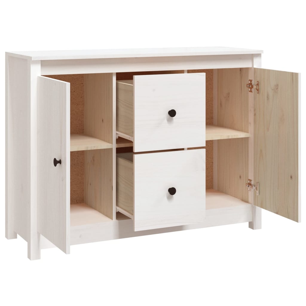 vidaXL Buffet blanc 100x35x74 cm Bois de pin massif