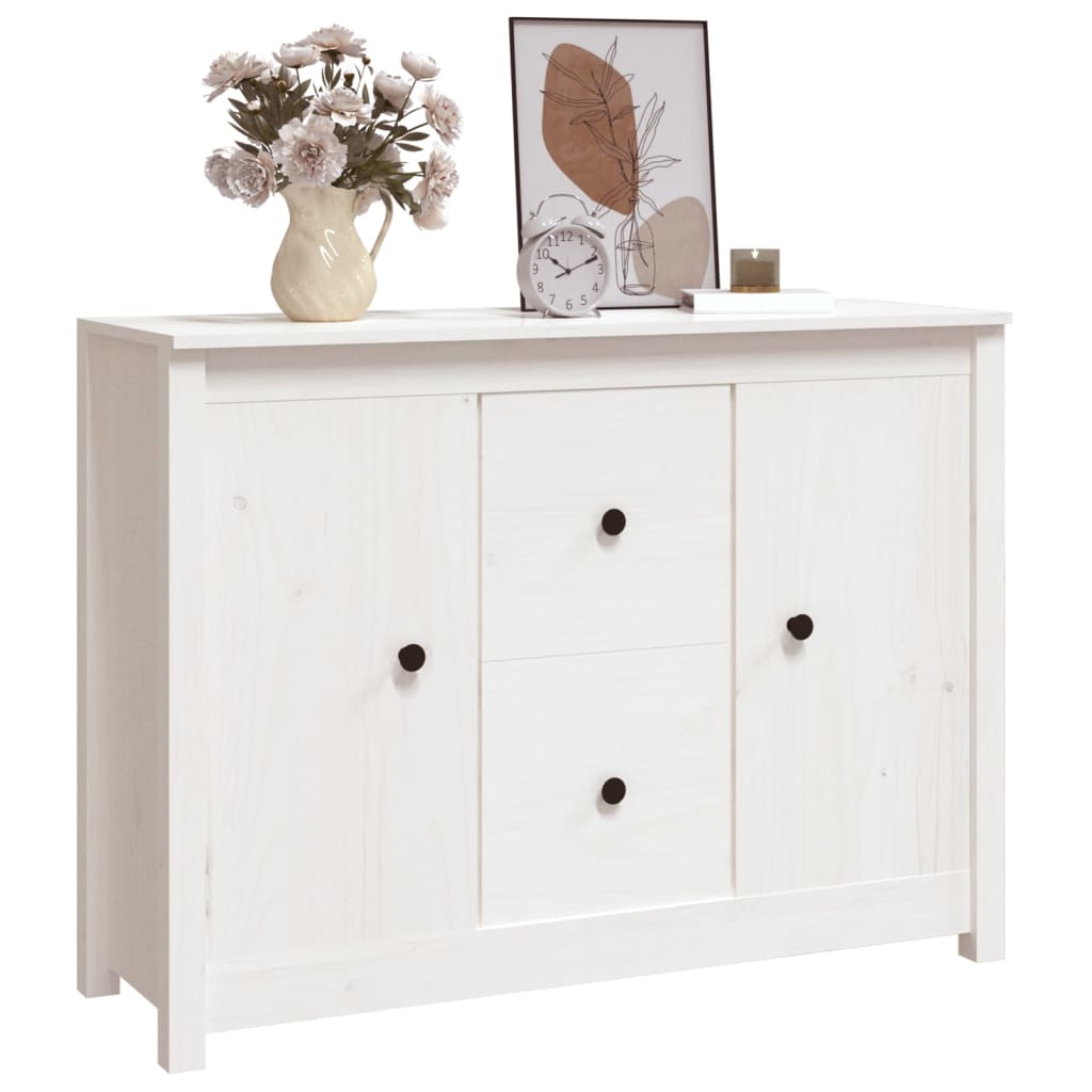 vidaXL Buffet blanc 100x35x74 cm Bois de pin massif