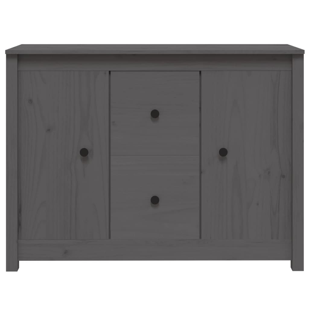 vidaXL Buffet gris 100x35x74 cm Bois de pin massif