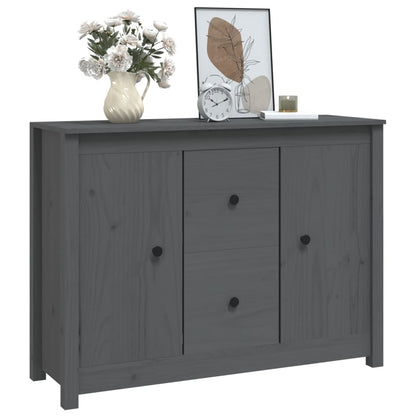 vidaXL Buffet gris 100x35x74 cm Bois de pin massif