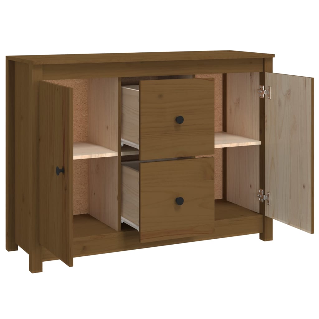 vidaXL Buffet marron miel 100x35x74 cm en pin massif