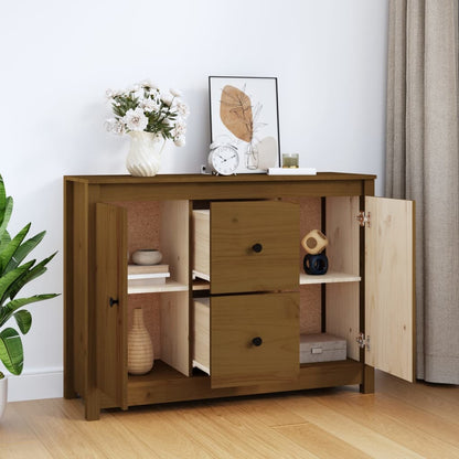 vidaXL Buffet marron miel 100x35x74 cm en pin massif