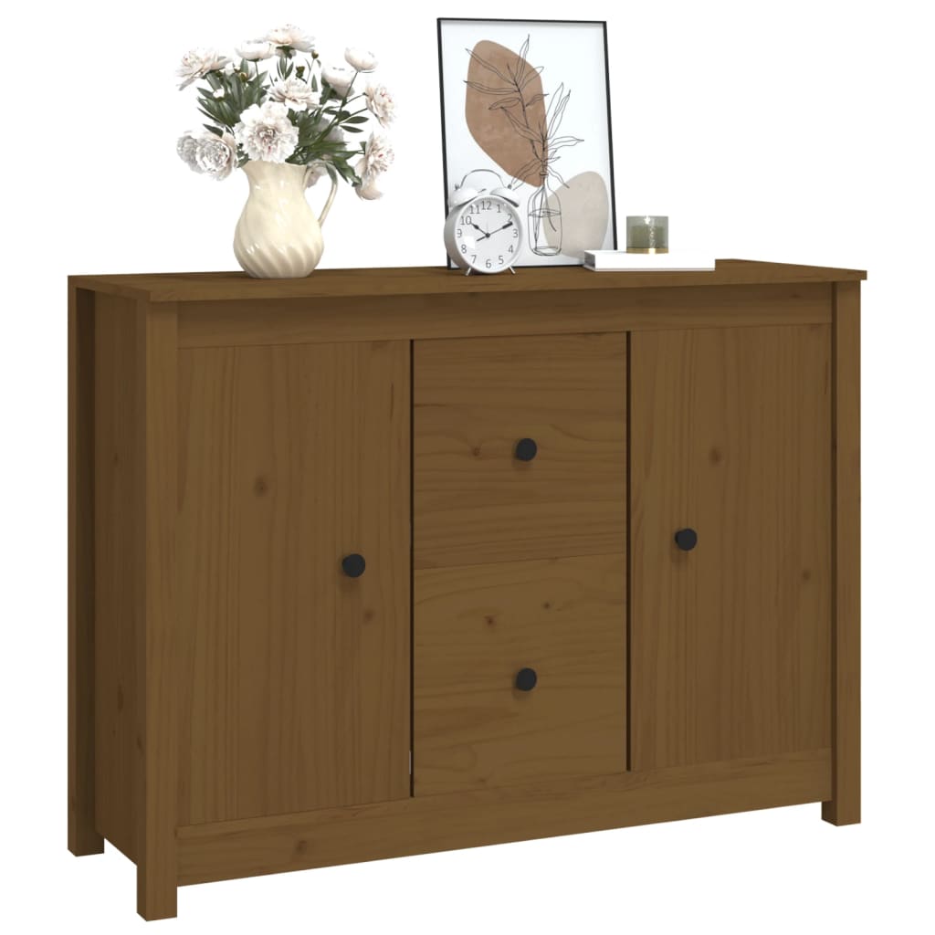 vidaXL Buffet marron miel 100x35x74 cm en pin massif