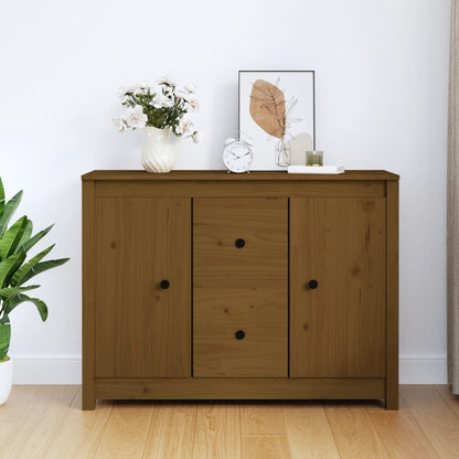 vidaXL Buffet marron miel 100x35x74 cm en pin massif