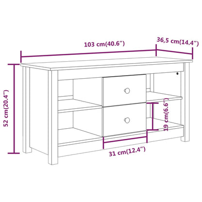 vidaXL Meuble TV 103x36,5x52 cm Bois de pin massif
