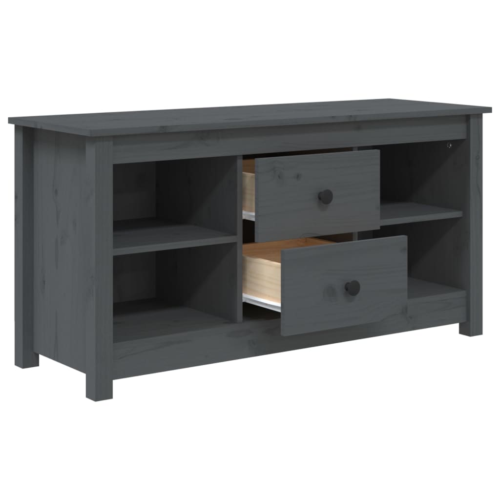 Meuble TV vidaXL Gris 103x36,5x52 cm Bois de pin massif