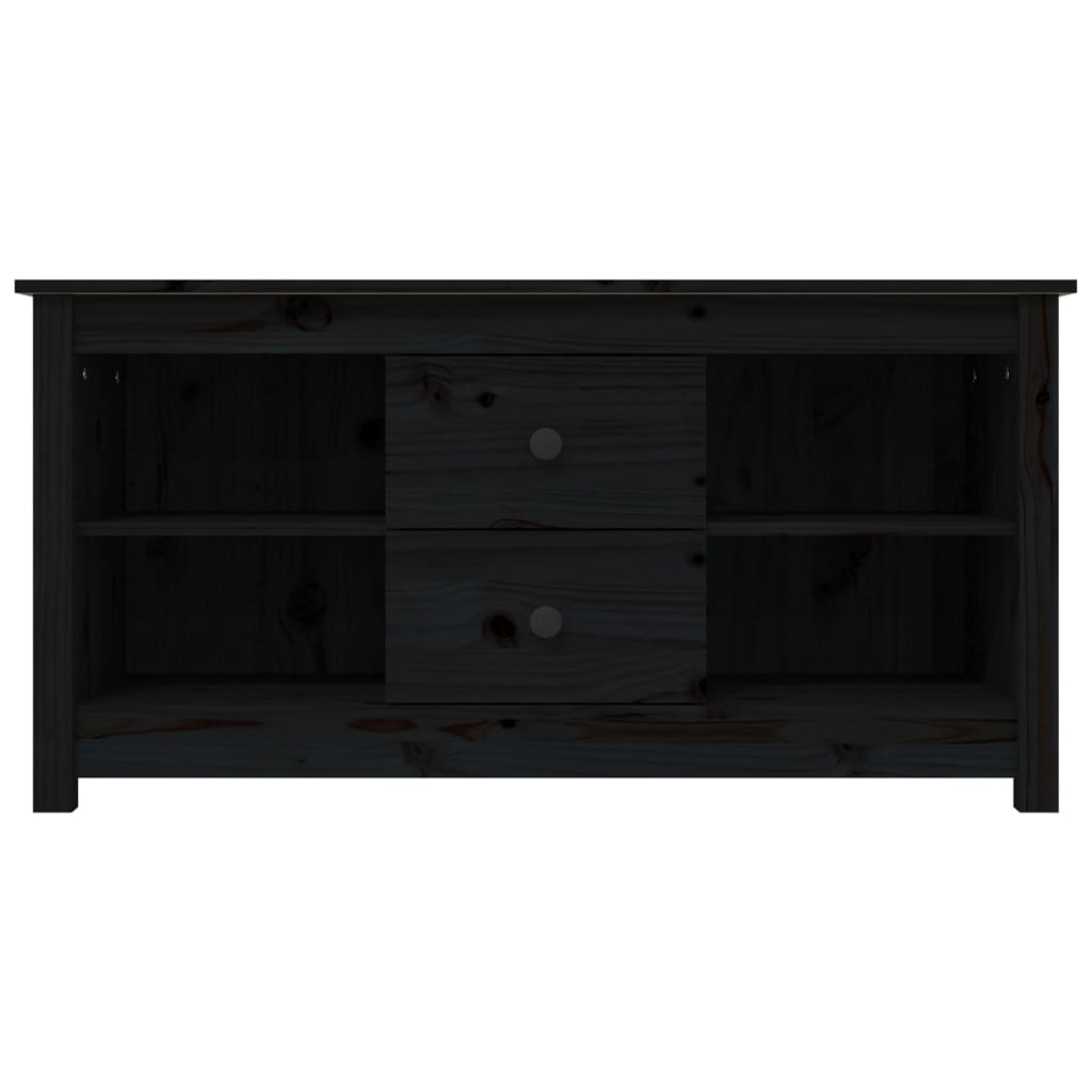 vidaXL Meuble TV Noir 103x36,5x52 cm Bois de pin massif