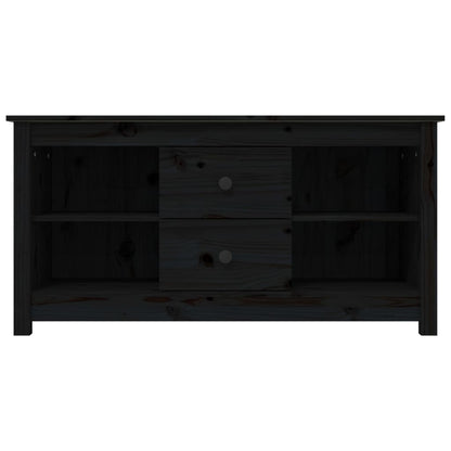 vidaXL Meuble TV Noir 103x36,5x52 cm Bois de pin massif