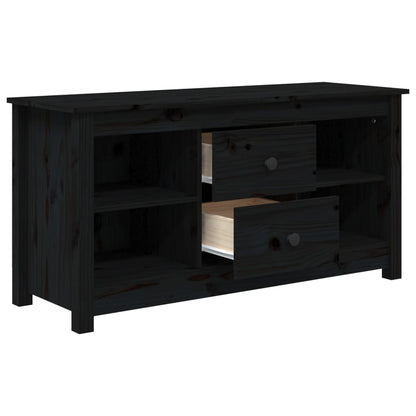 vidaXL Meuble TV Noir 103x36,5x52 cm Bois de pin massif