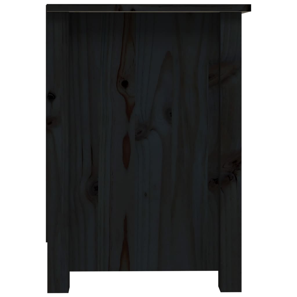 vidaXL Meuble TV Noir 103x36,5x52 cm Bois de pin massif