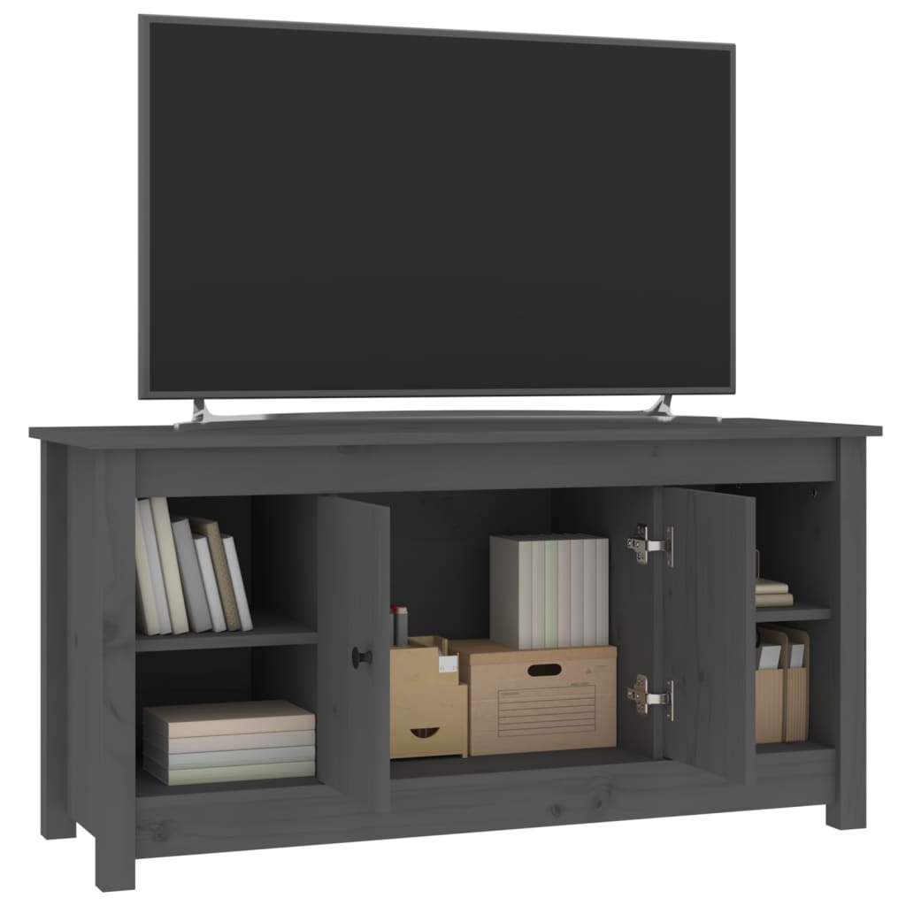 Meuble TV vidaXL Gris 103x36,5x52 cm Bois de pin massif