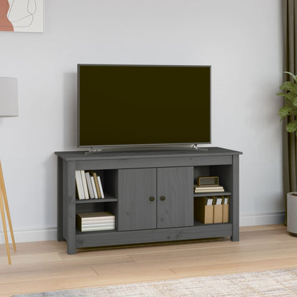 Meuble TV vidaXL Gris 103x36,5x52 cm Bois de pin massif