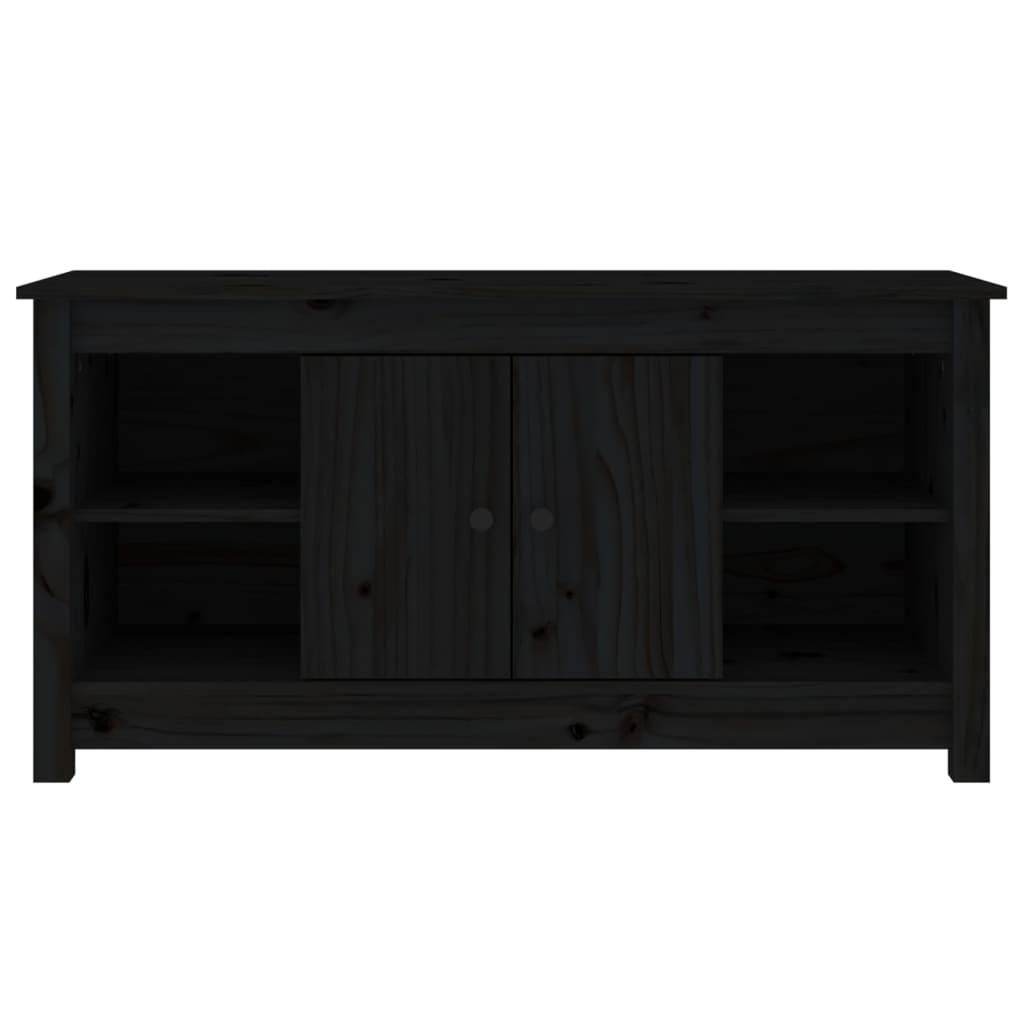 vidaXL Meuble TV Noir 103x36,5x52 cm Bois de pin massif