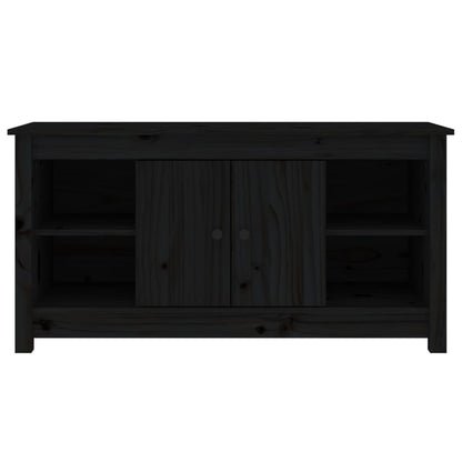 vidaXL Meuble TV Noir 103x36,5x52 cm Bois de pin massif