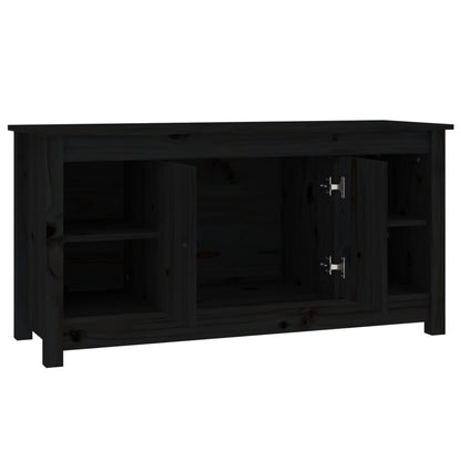 vidaXL Meuble TV Noir 103x36,5x52 cm Bois de pin massif