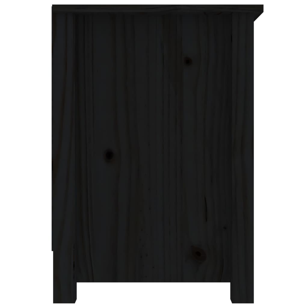 vidaXL Meuble TV Noir 103x36,5x52 cm Bois de pin massif