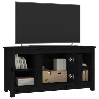 vidaXL Meuble TV Noir 103x36,5x52 cm Bois de pin massif