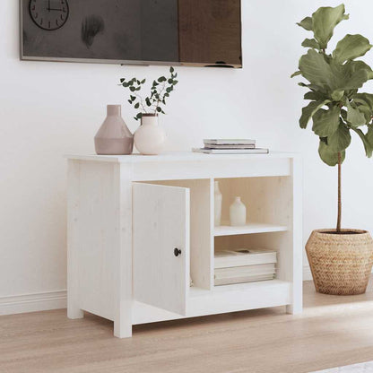 vidaXL Meuble TV Blanc 70x36,5x52 cm Bois de pin massif