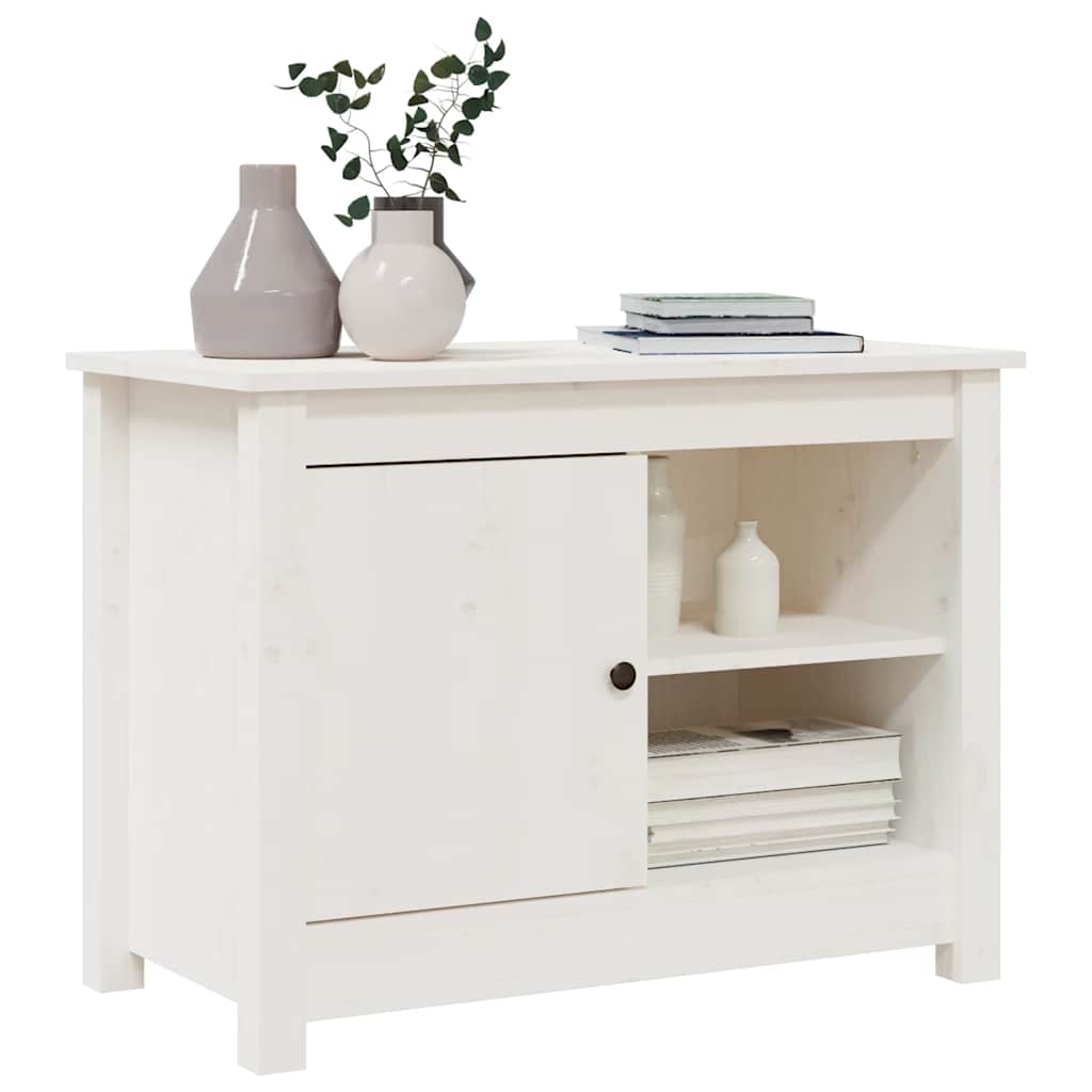 vidaXL Meuble TV Blanc 70x36,5x52 cm Bois de pin massif