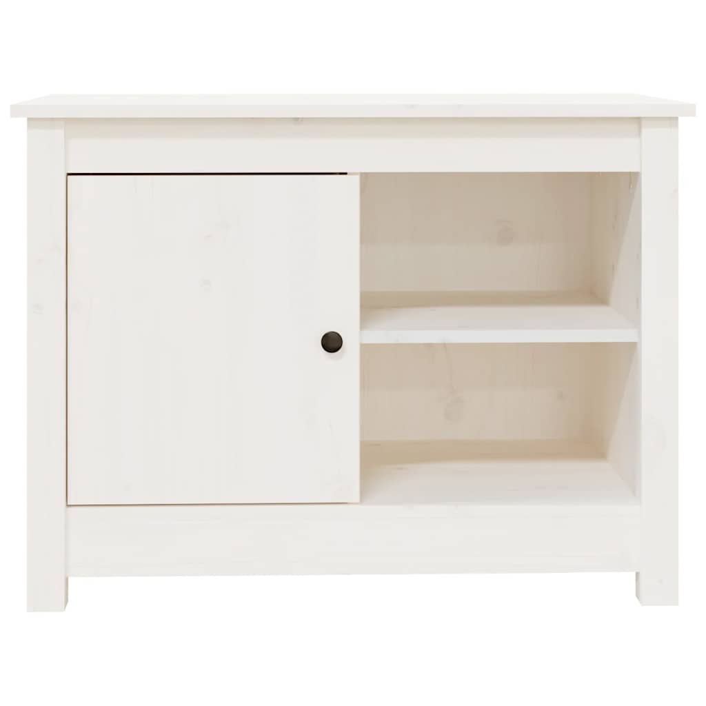 vidaXL Meuble TV Blanc 70x36,5x52 cm Bois de pin massif