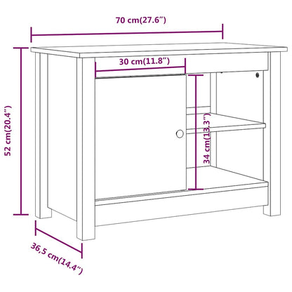 vidaXL Meuble TV Blanc 70x36,5x52 cm Bois de pin massif
