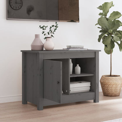 vidaXL Meuble TV gris 70x36,5x52 cm Bois de pin massif