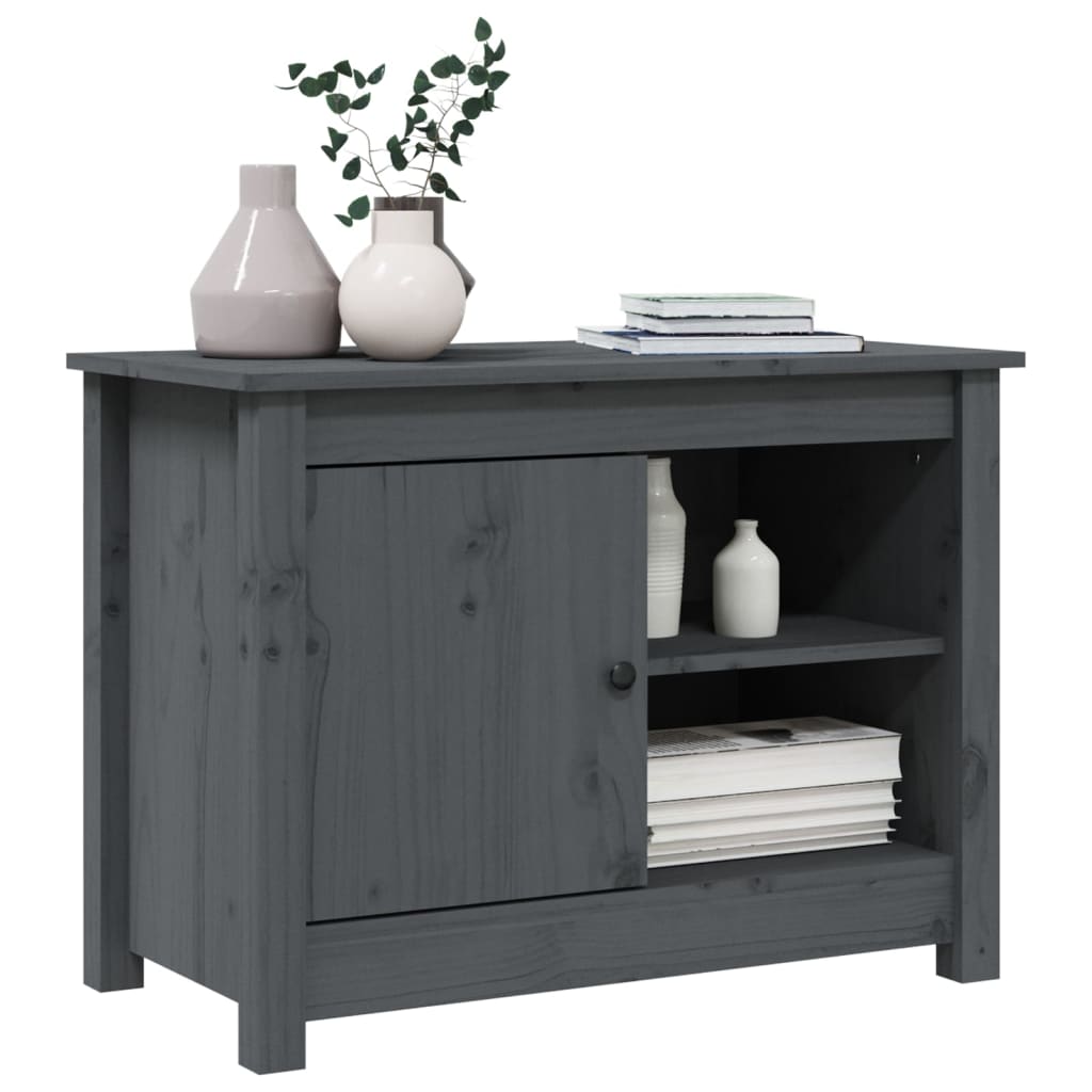 vidaXL Meuble TV gris 70x36,5x52 cm Bois de pin massif
