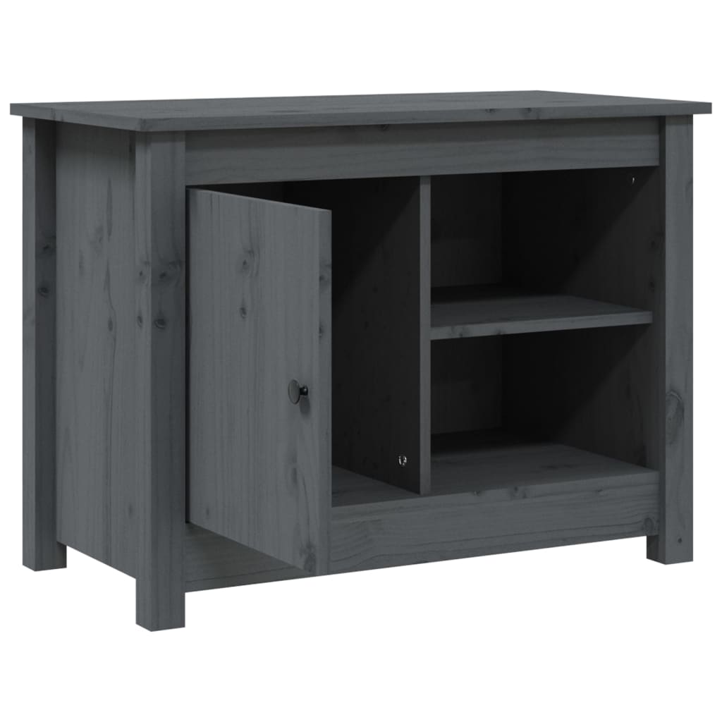 vidaXL Meuble TV gris 70x36,5x52 cm Bois de pin massif