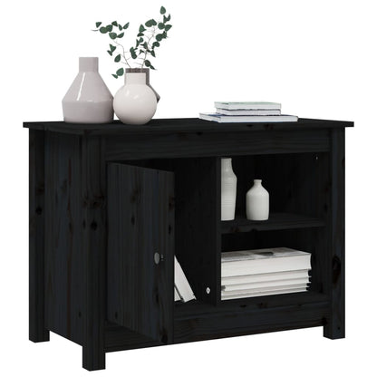vidaXL Meuble TV Noir 70x36,5x52 cm Bois de pin massif