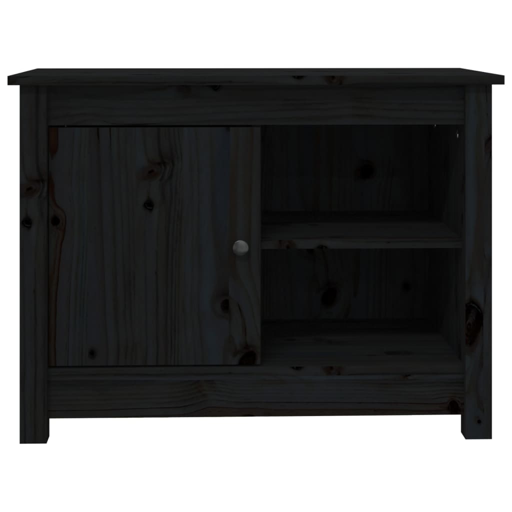 vidaXL Meuble TV Noir 70x36,5x52 cm Bois de pin massif