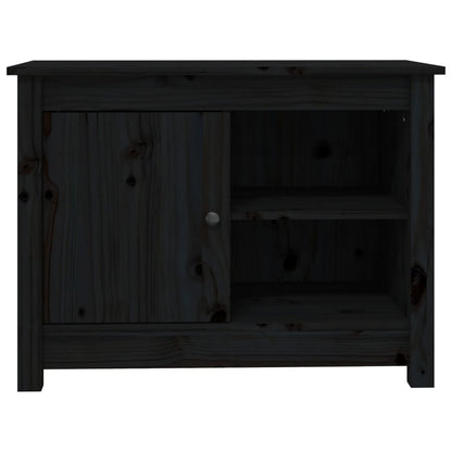vidaXL Meuble TV Noir 70x36,5x52 cm Bois de pin massif