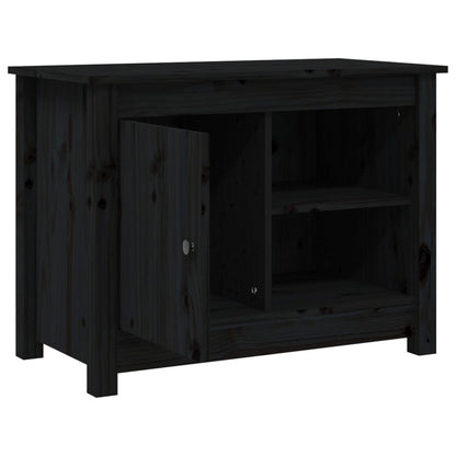 vidaXL Meuble TV Noir 70x36,5x52 cm Bois de pin massif