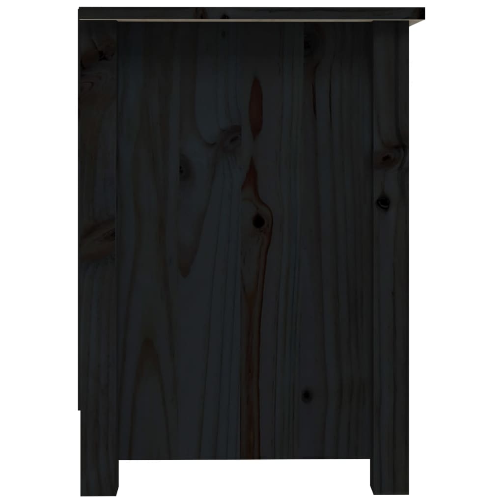 vidaXL Meuble TV Noir 70x36,5x52 cm Bois de pin massif